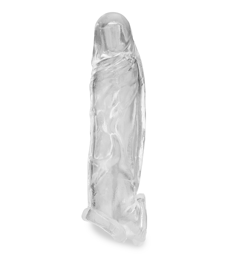 Durchsichtige Penishülle mit Hodenring