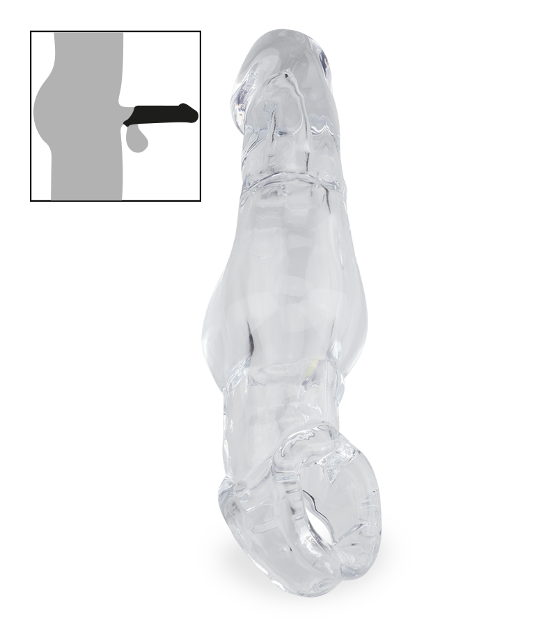 Durchsichtige Penishülle mit Hodenring Gordon