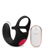 Ferngesteuerter Hoden-Massager mit Doppel-Cockring Shape