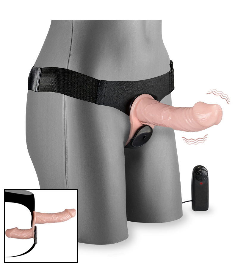 Ferngesteuerter Umschnallvibrator mit Innendildo