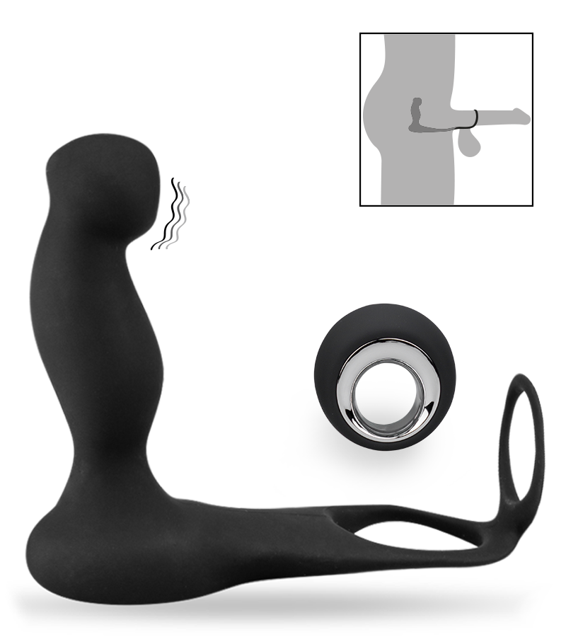 Ferngesteuertes Prostata-Sextoy mit Penis- und Hodenring
