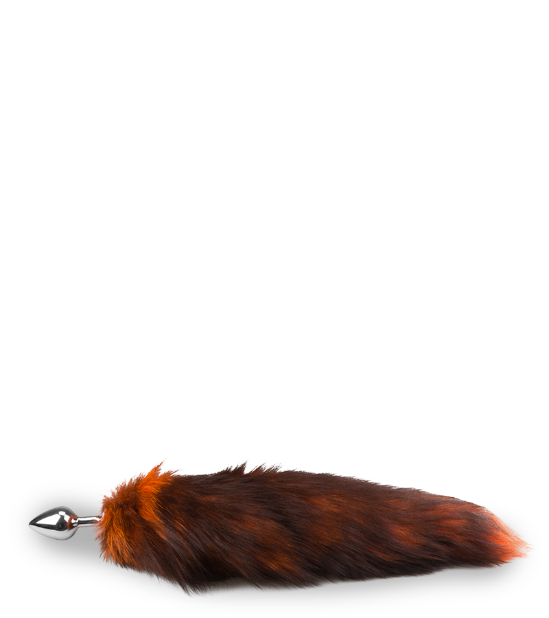 Foxtail-Analplug in Schwarz-Orange