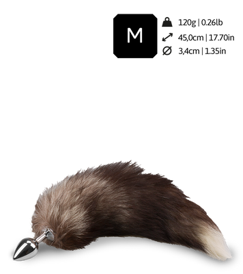 Foxtail-Buttplug in Schwarz-Weiß