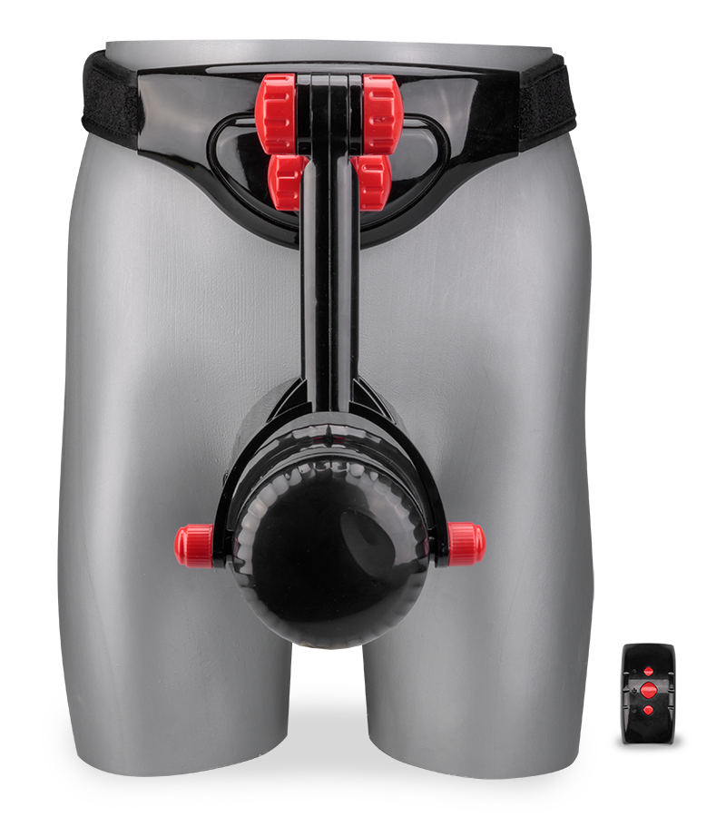 Freihand-Masturbator mit Gürtel und Vagina-Aufsatz