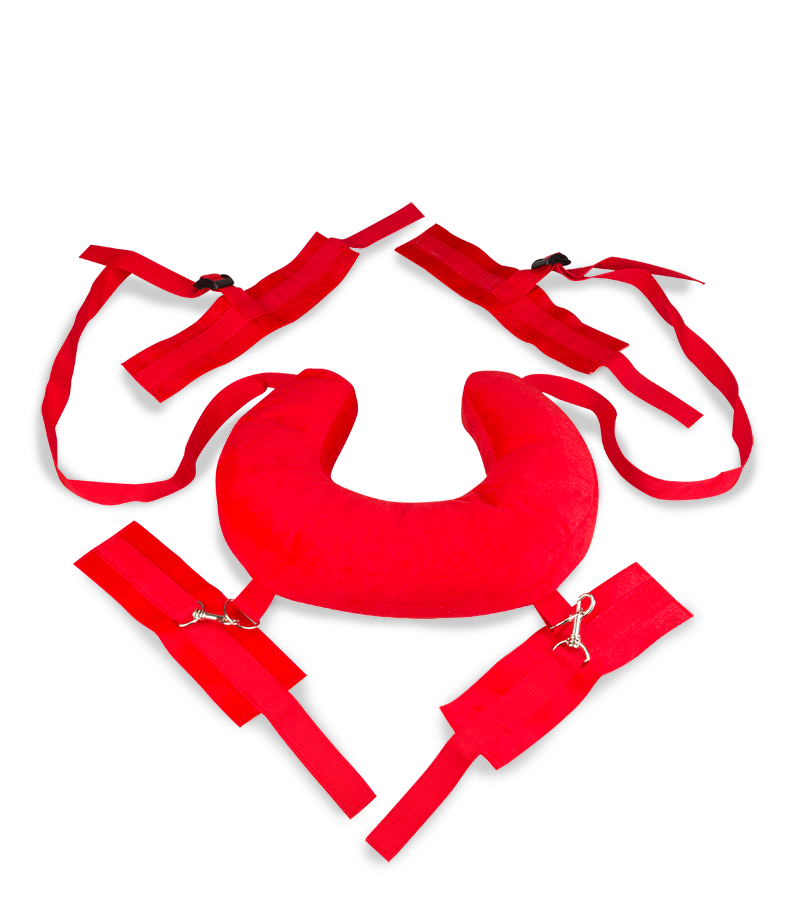 Fuß- und Handfesseln mit Nackenrolle