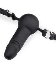 Laden Sie das Bild in den Galerie-Viewer, Gagball aus Silikon mit Dildo 6,5cm