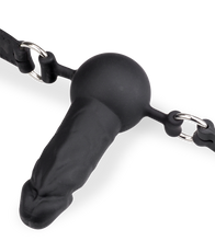 Laden Sie das Bild in den Galerie-Viewer, Gagball aus Silikon mit Dildo 6,5cm