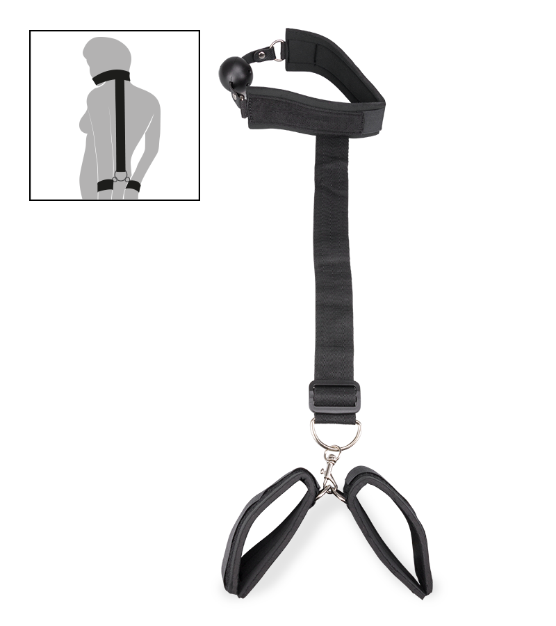 Gagball mit Handfesseln