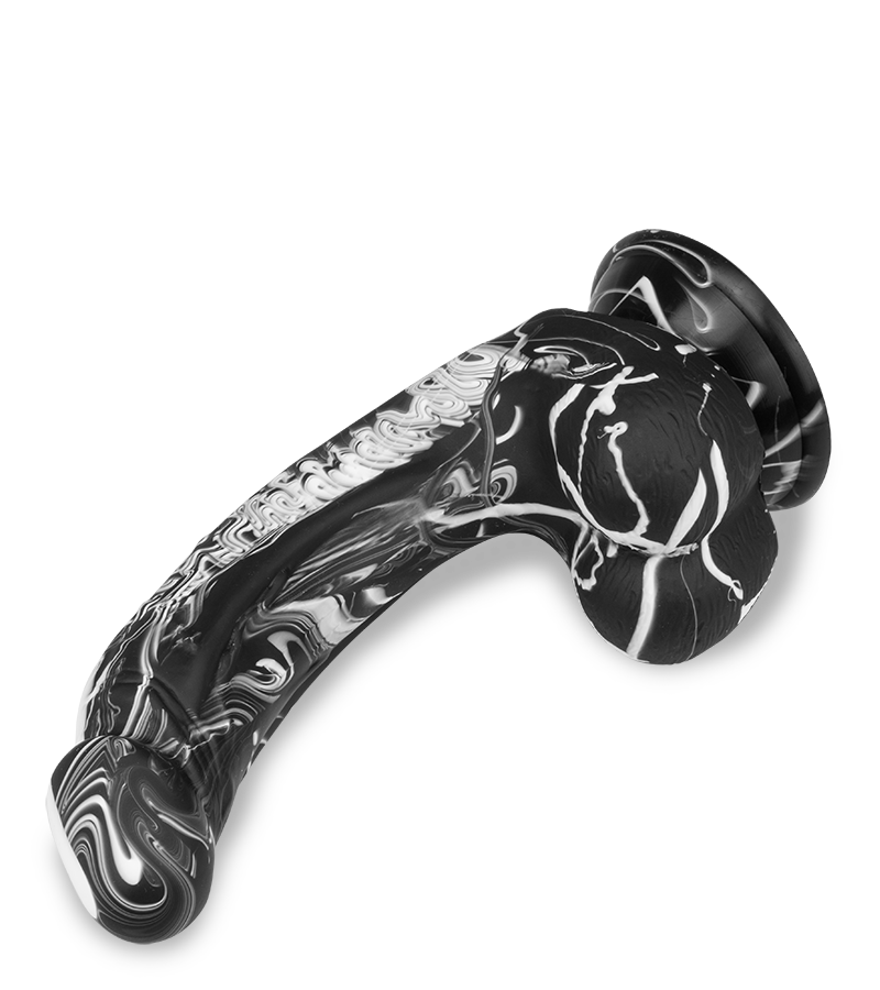 Gebogener Silikon-Dildo mit Saugnapf