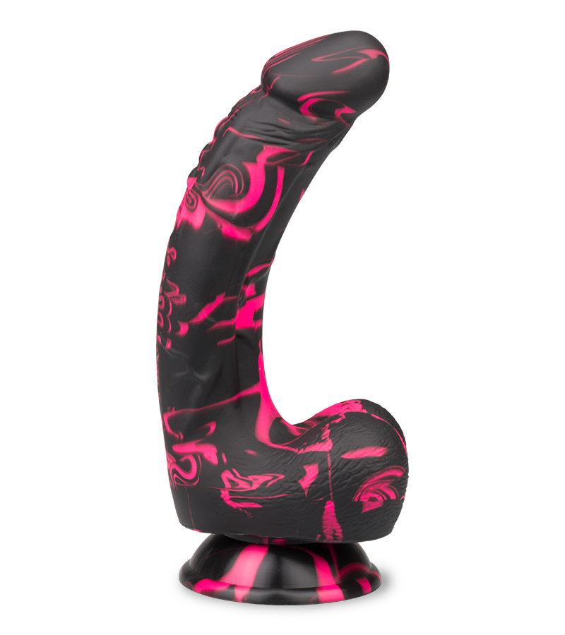 Gebogener Silikon-Dildo mit Saugnapf