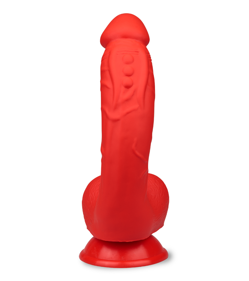 Gebogener Silikon-Dildo mit Saugnapf