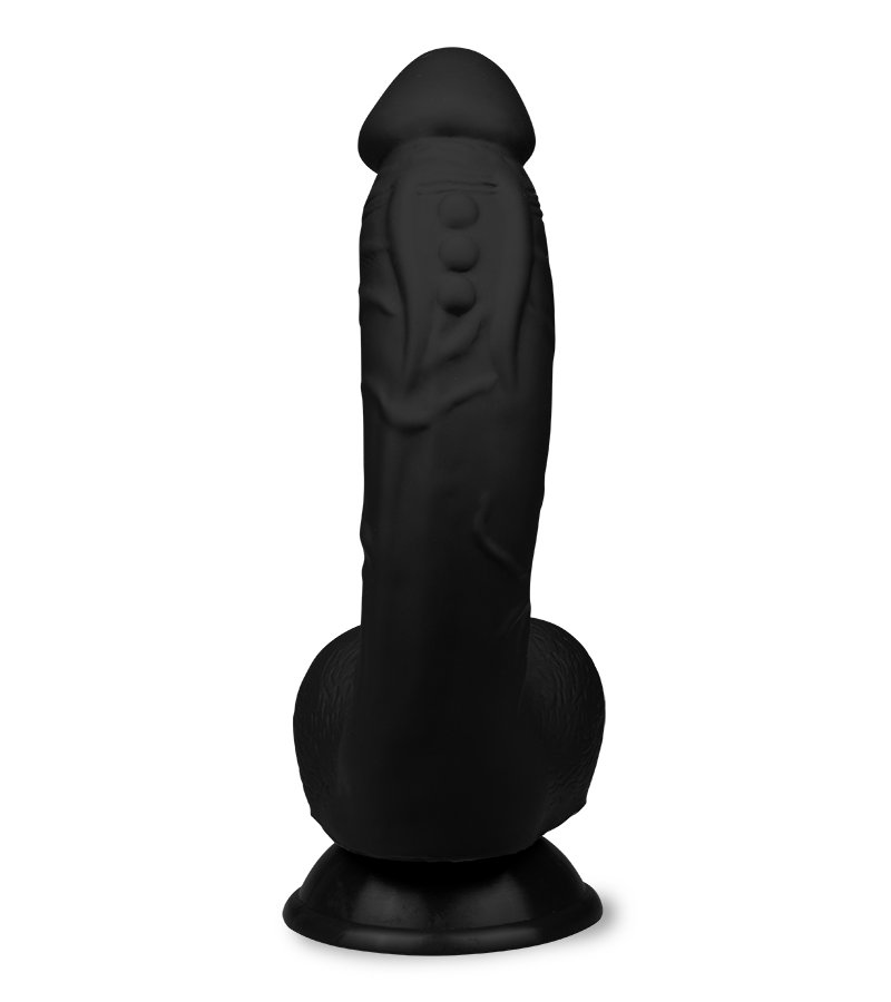 Gebogener Silikon-Dildo mit Saugnapf