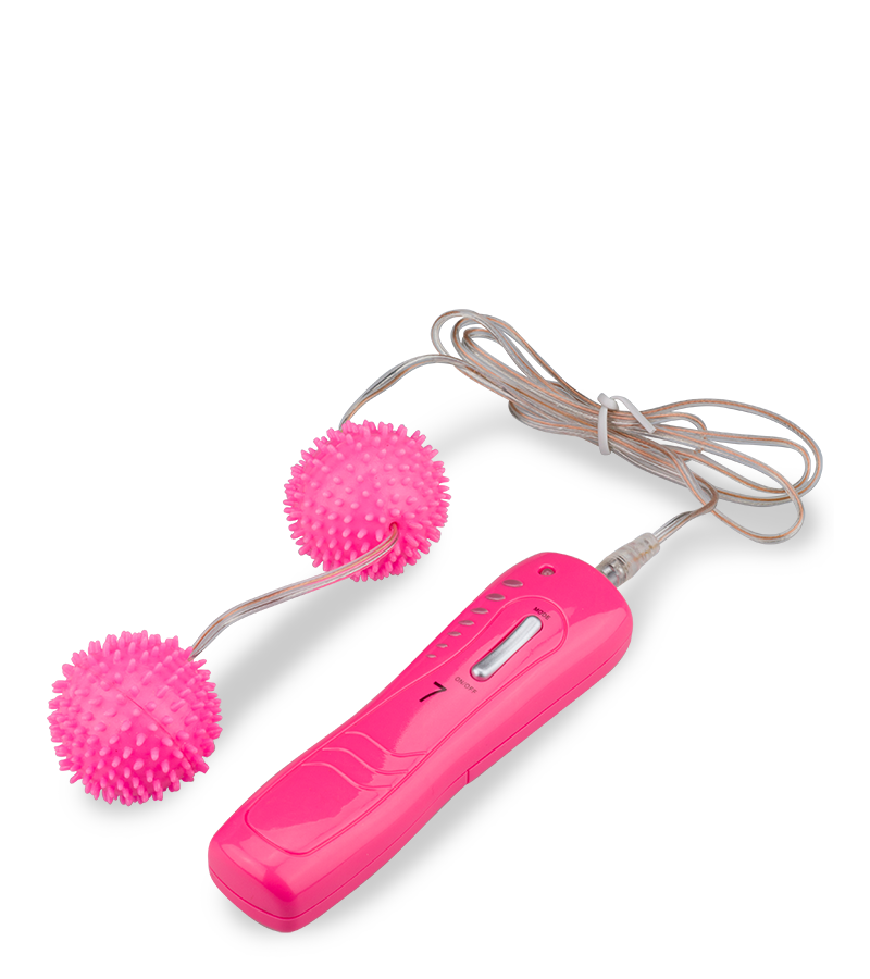 Genoppte Vibro-Liebeskugeln in Rosa