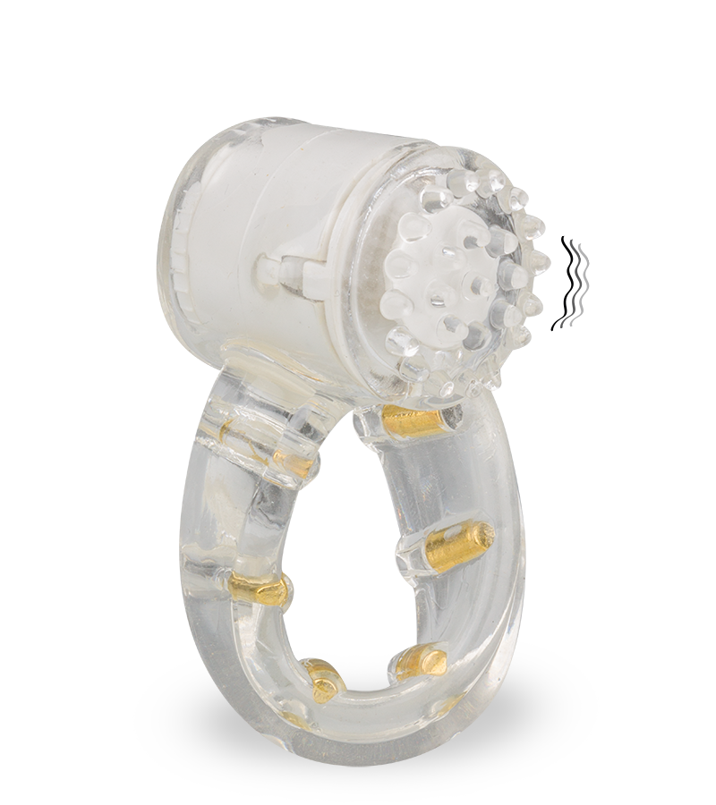 Genoppter durchsichtiger Vibro-Penisring