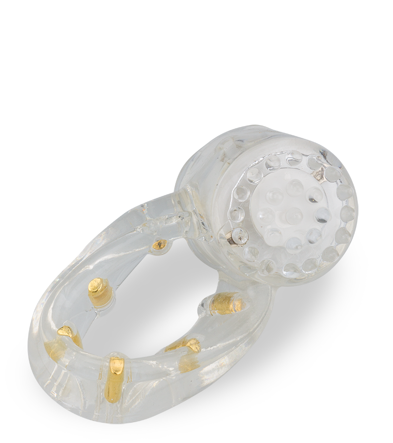 Genoppter durchsichtiger Vibro-Penisring