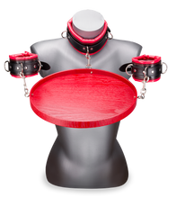 Laden Sie das Bild in den Galerie-Viewer, Hals- und Handfesseln mit Tablett für Sub