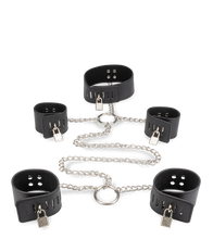 Laden Sie das Bild in den Galerie-Viewer, Hand- und Fußfesseln mit Halsband