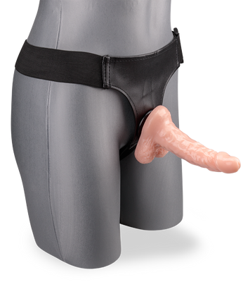 Hautfarbener Umschnalldildo mit O-Ring-Gurt