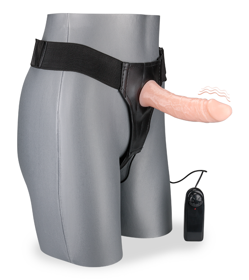 Hohler hautfarbener Umschnall-Vibrator Sascha