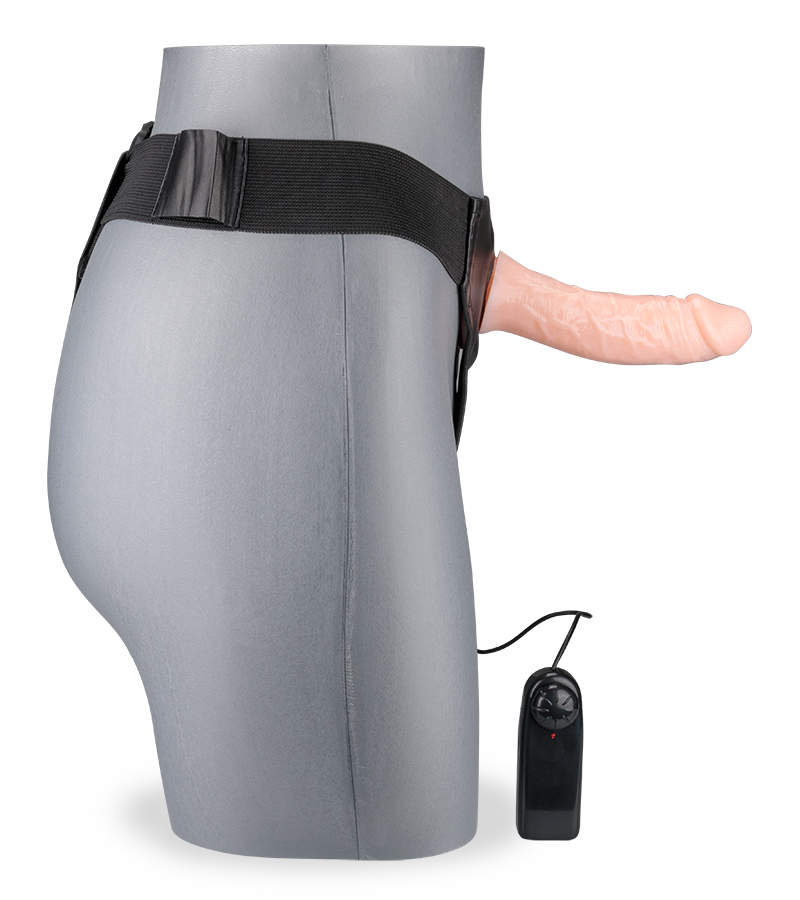 Hohler hautfarbener Umschnall-Vibrator Sascha