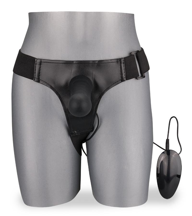 Hohler Silikon-Strapon mit Vibrationsfunktion