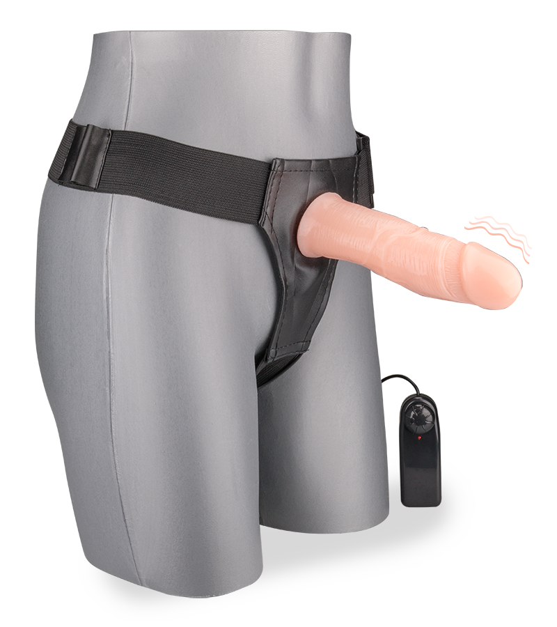 Hohler XXL-Umschnalldildo mit Vibration