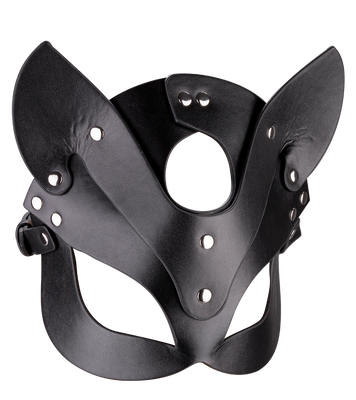 Katzenmaske aus Kunstleder mit Metallnieten