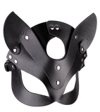 Katzenmaske aus Kunstleder mit Metallnieten