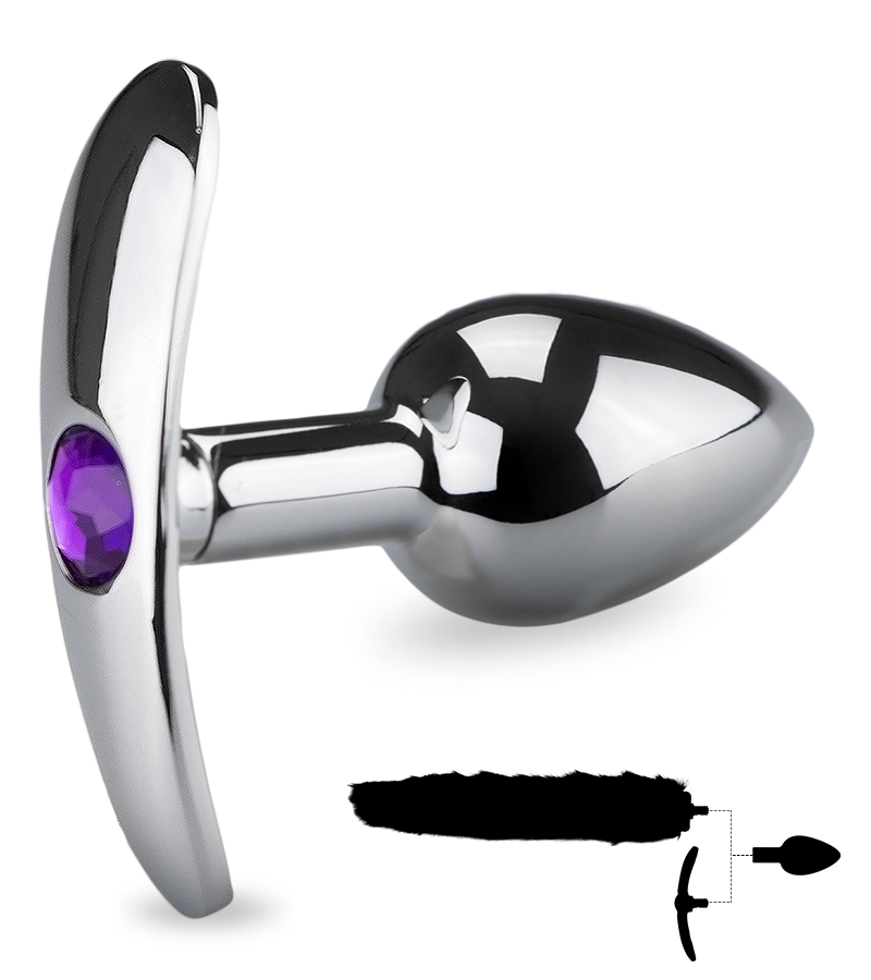 Katzenschwanz-Plug mit Katzenohren-Haarreif