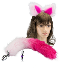 Laden Sie das Bild in den Galerie-Viewer, Katzenschwanz-Plug mit Katzenohren-Haarreif