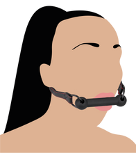 Laden Sie das Bild in den Galerie-Viewer, Knebel mit Beißstange aus Silikon und Kunstleder