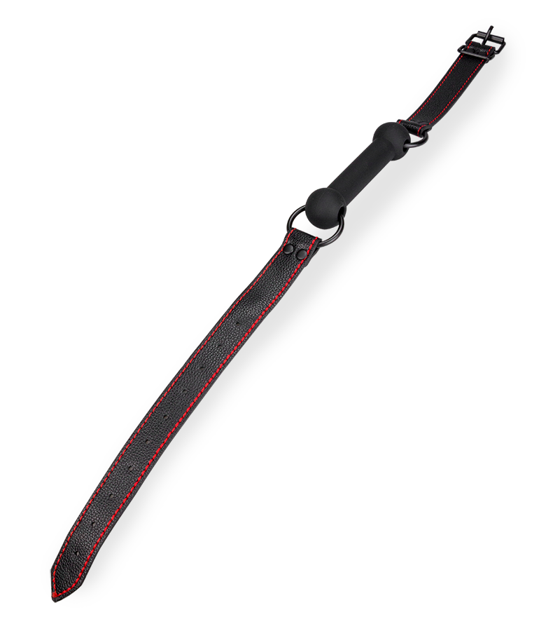 Knebel mit Beißstange aus Silikon und Kunstleder