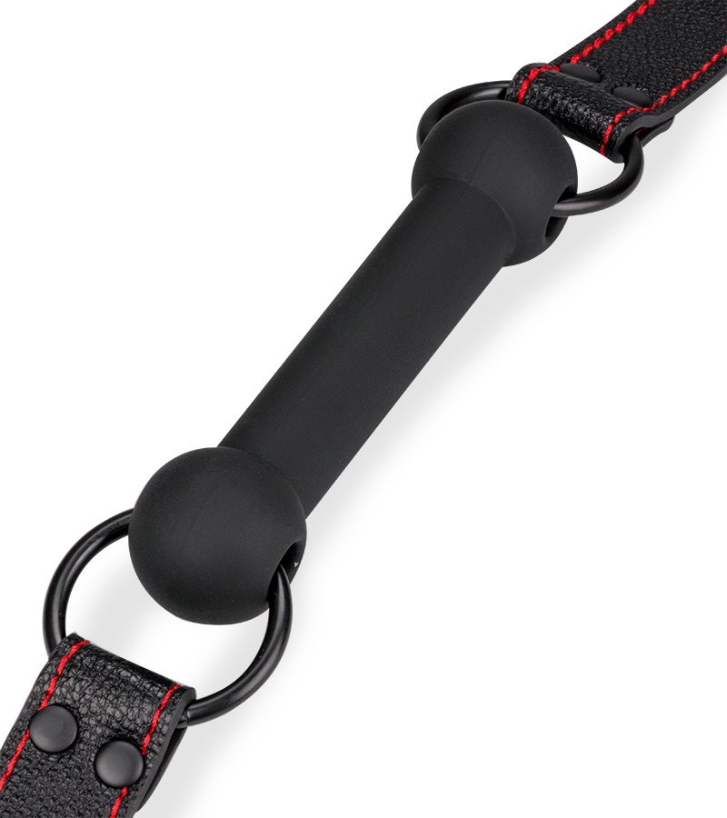 Knebel mit Beißstange aus Silikon und Kunstleder