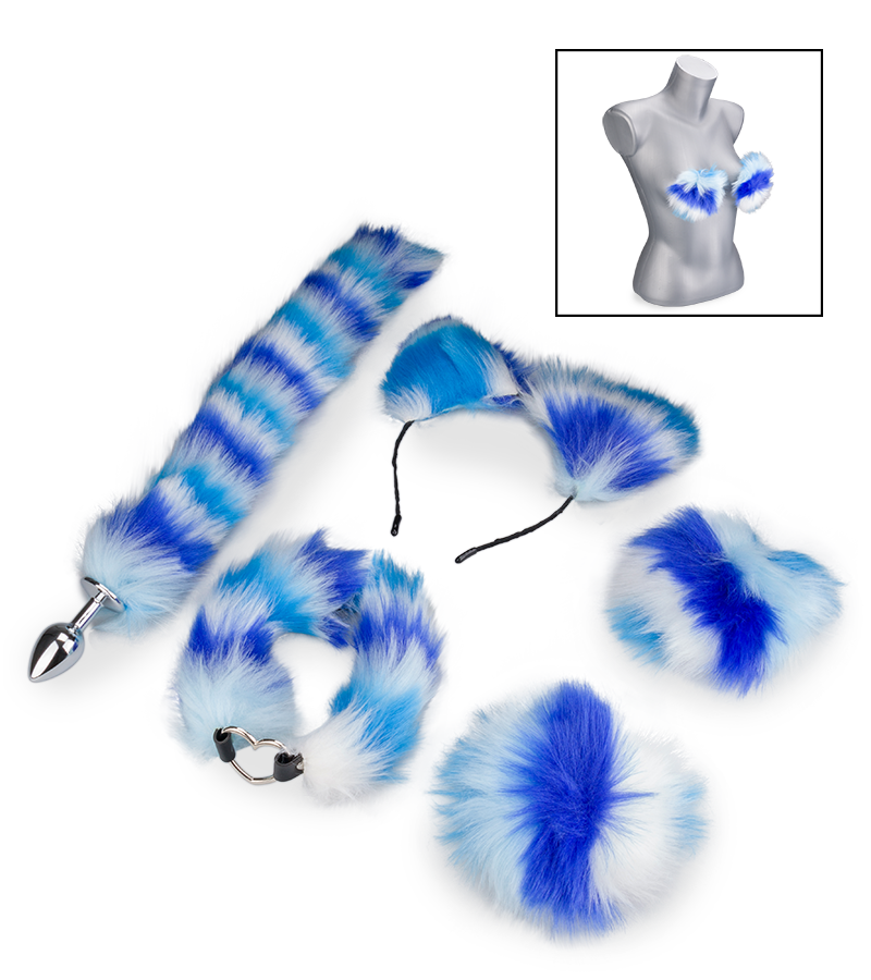 Kostüm-Set aus Kunstfell Katze