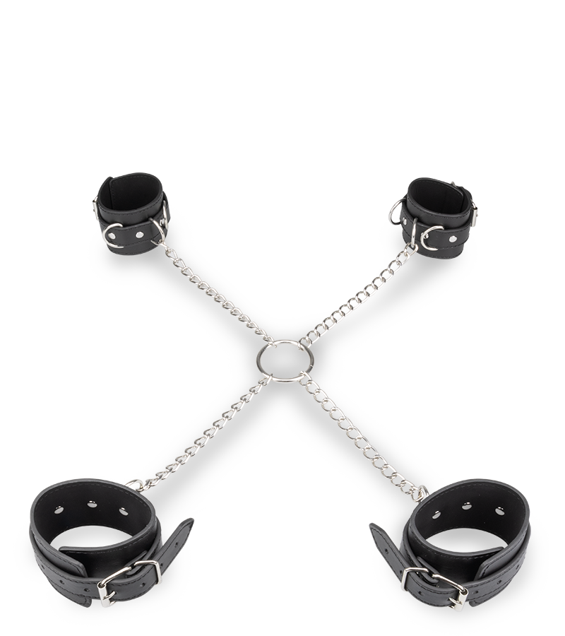 Kreuzfessel für Hand- und Fußgelenke aus Kunstleder