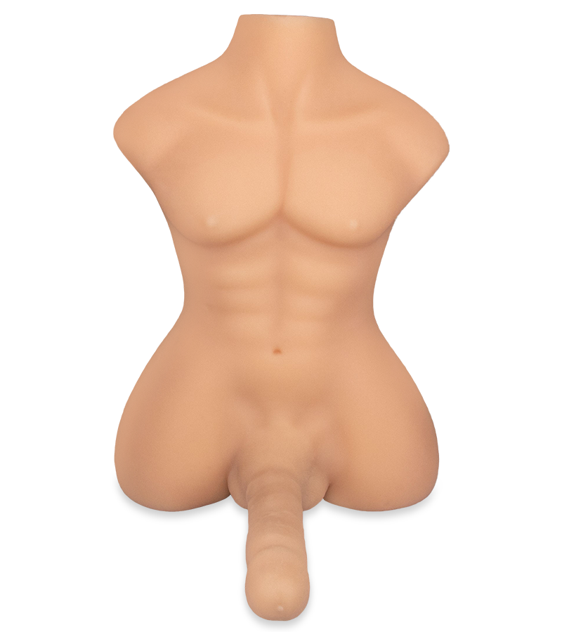 Männliche Silikonpuppe mit großem Dildo Theo