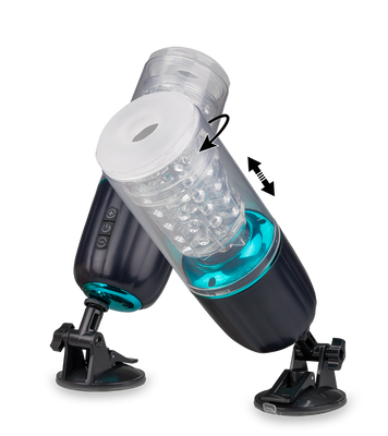 Masturbator mit Stoß- und Rotationsfunktion und Gelenk-Saugfuß Ricardo