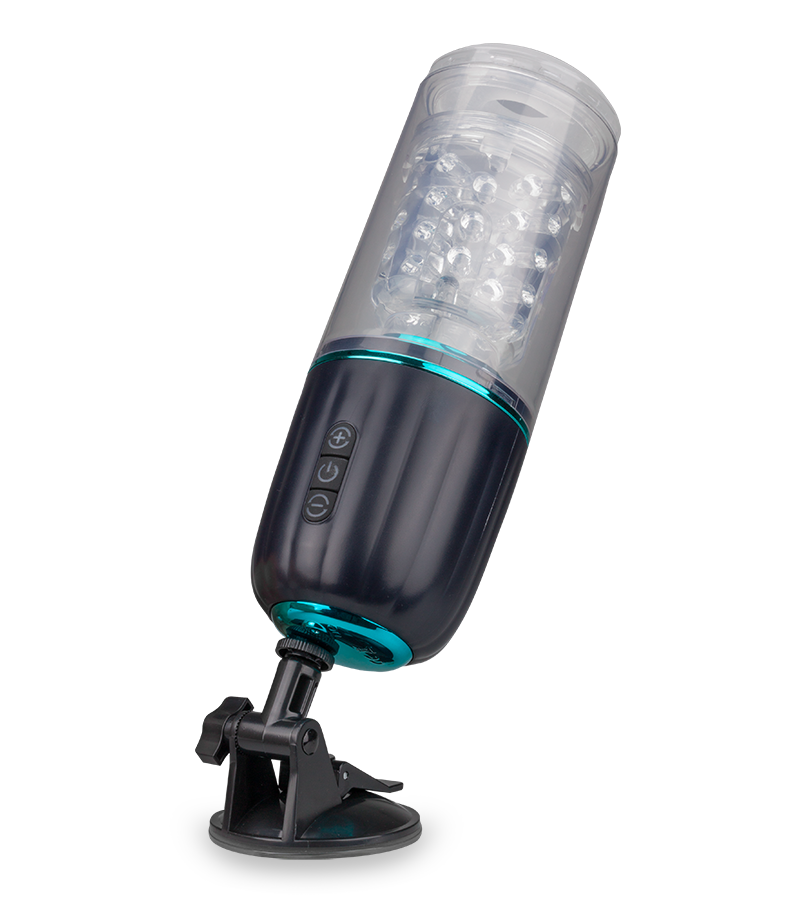 Masturbator mit Stoß- und Rotationsfunktion und Gelenk-Saugfuß Ricardo