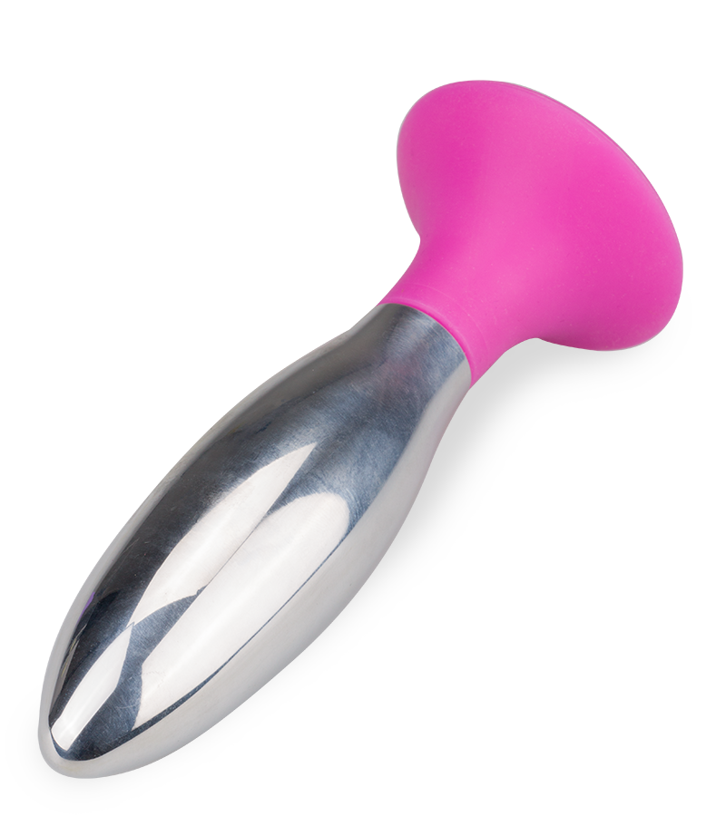 Metall-Analplug mit Saugfuß 10 cm