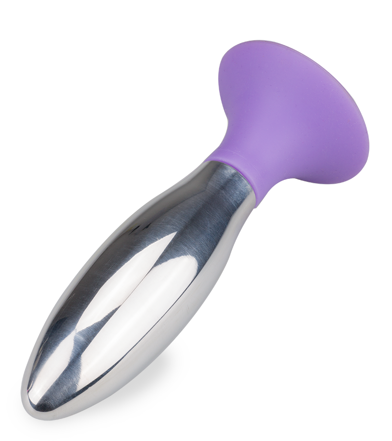 Metall-Analplug mit Saugfuß 10 cm