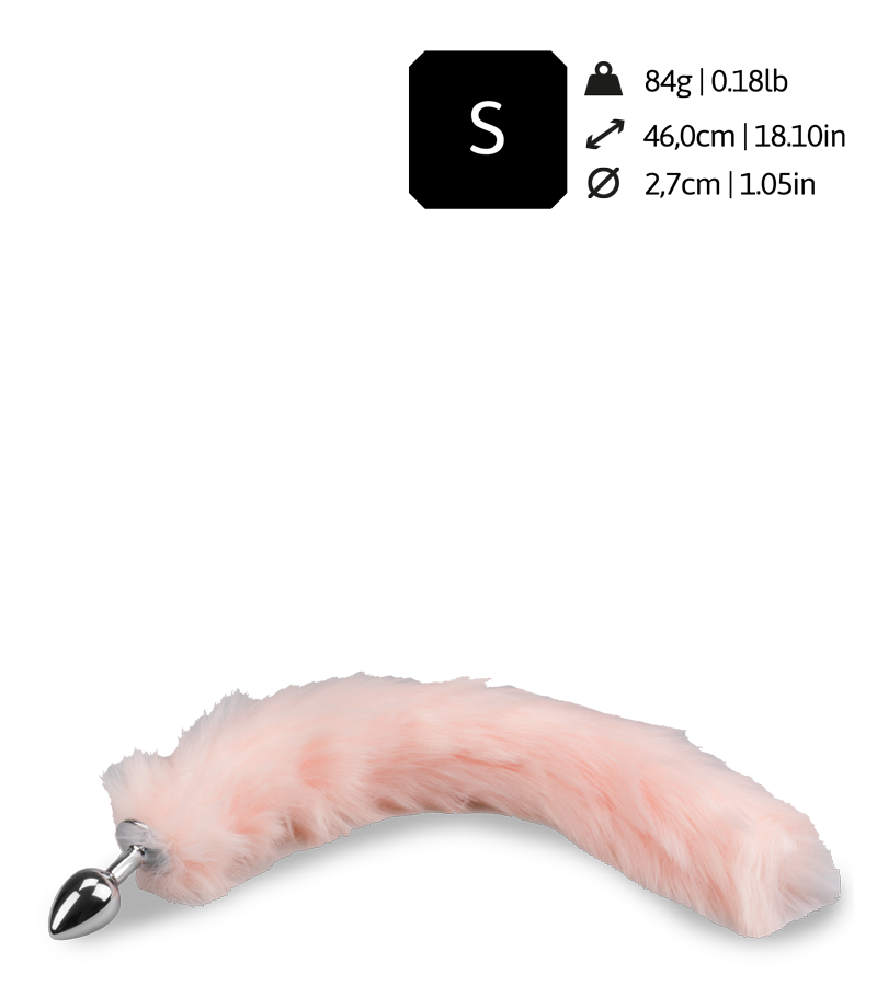 Metall-Plug mit rosa Foxtail aus Kunstfell