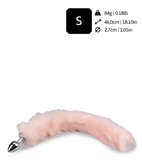 Metall-Plug mit rosa Foxtail aus Kunstfell