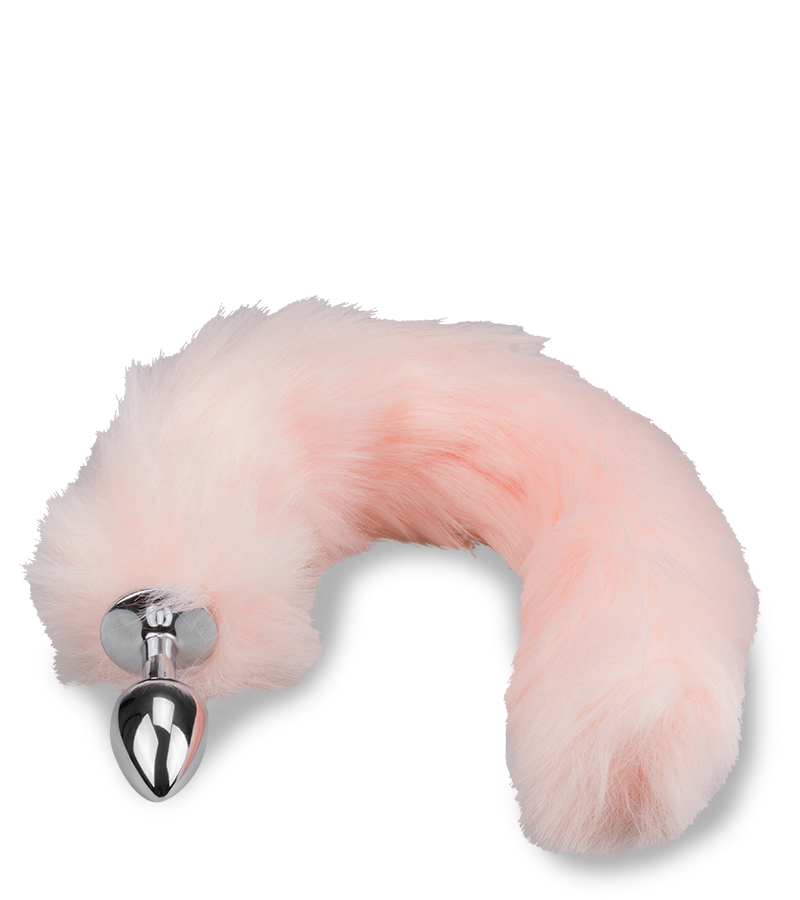 Metall-Plug mit rosa Foxtail aus Kunstfell