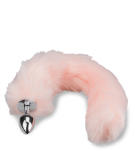Laden Sie das Bild in den Galerie-Viewer, Metall-Plug mit rosa Foxtail aus Kunstfell