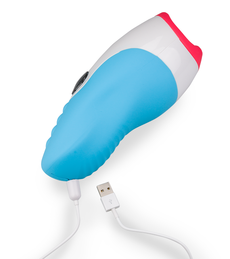 Mund-Masturbator mit Vibration und Heizung Blue Viper