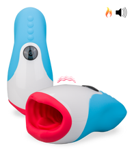 Laden Sie das Bild in den Galerie-Viewer, Mund-Masturbator mit Vibration und Heizung Blue Viper