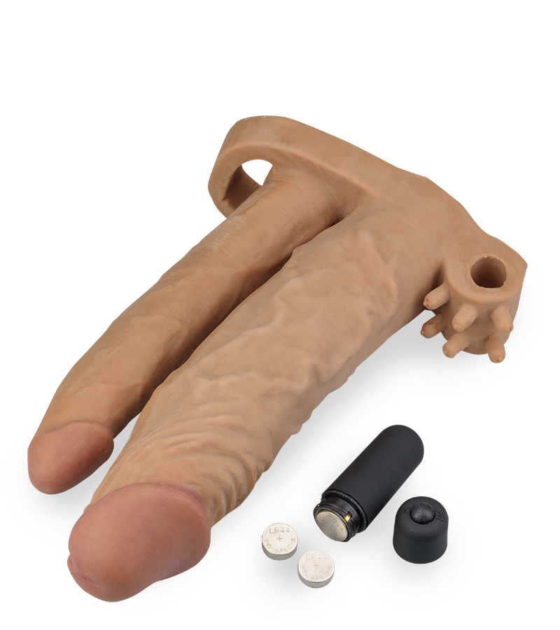Penis-Extender mit Analdildo und Klitorisvibrator
