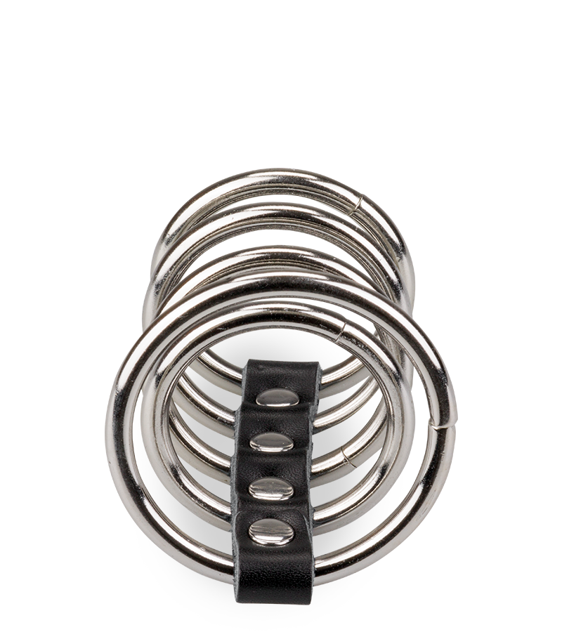 Peniskäfig aus 5 Metall-Cockringen