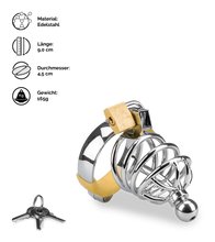 Laden Sie das Bild in den Galerie-Viewer, Peniskäfig mit Harnröhrenplug Alcatraz