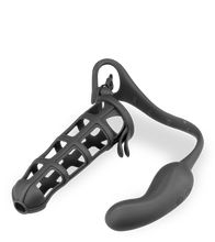 Laden Sie das Bild in den Galerie-Viewer, Peniskäfig mit Hodenring und Analvibrator